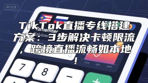 TikTok直播专线搭建方案：3步解决卡顿限流，跨境直播流畅如本地！