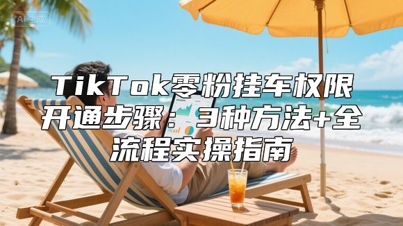 TikTok零粉挂车权限开通步骤：3种方法+全流程实操指南