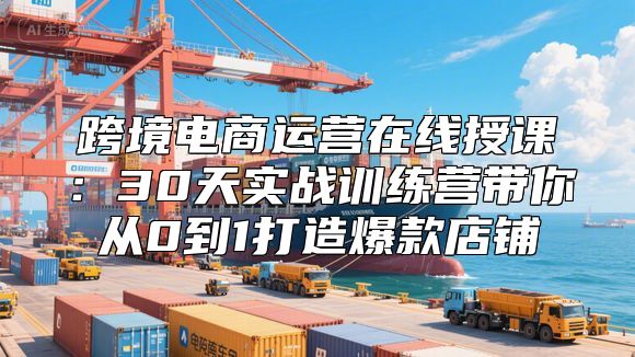 跨境电商运营在线授课：30天实战训练营带你从0到1打造爆款店铺