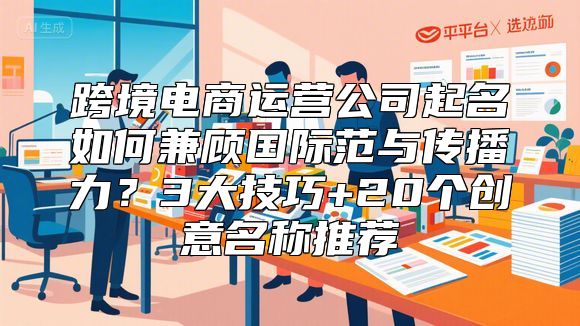 跨境电商运营公司起名如何兼顾国际范与传播力？3大技巧+20个创意名称推荐