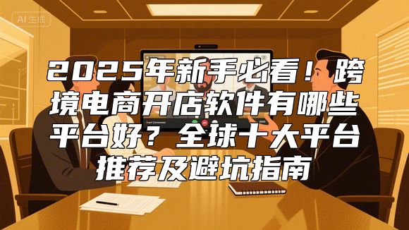 2025年新手必看！跨境电商开店软件有哪些平台好？全球十大平台推荐及避坑指南