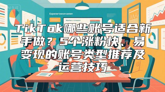 TikTok哪些账号适合新手做？5个涨粉快、易变现的账号类型推荐及运营技巧