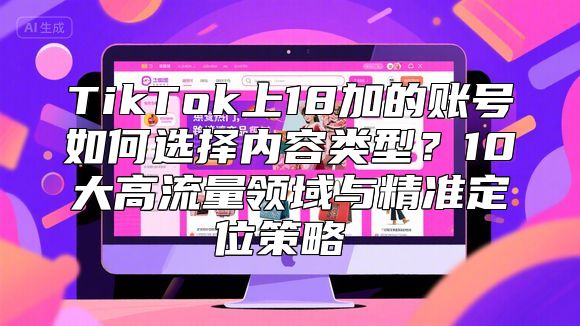 TikTok上18加的账号如何选择内容类型？10大高流量领域与精准定位策略​​