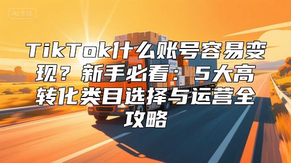 TikTok什么账号容易变现？新手必看：5大高转化类目选择与运营全攻略