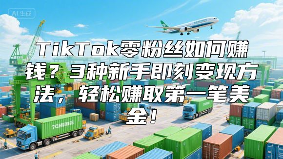 TikTok零粉丝如何赚钱？3种新手即刻变现方法，轻松赚取第一笔美金！