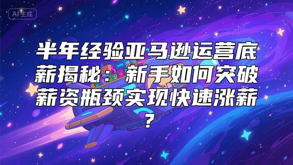 半年经验亚马逊运营底薪揭秘：新手如何突破薪资瓶颈实现快速涨薪？