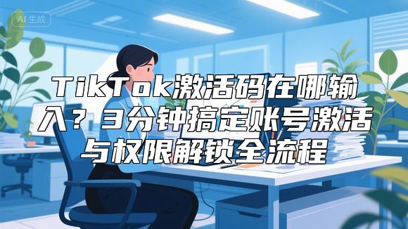 TikTok激活码在哪输入？3分钟搞定账号激活与权限解锁全流程