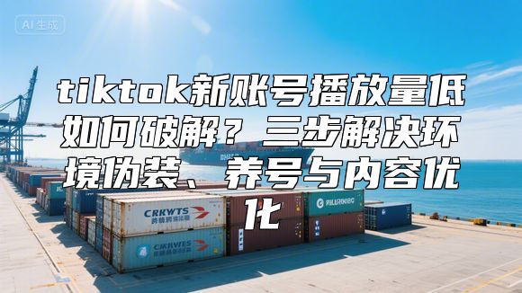 tiktok新账号播放量低如何破解？三步解决环境伪装、养号与内容优化
