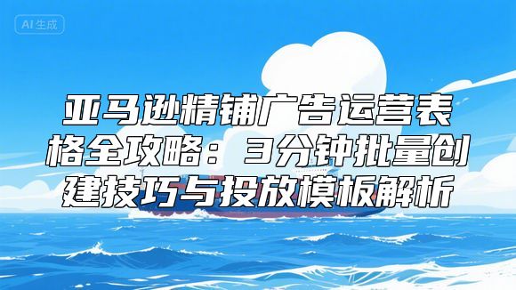 亚马逊精铺广告运营表格全攻略：3分钟批量创建技巧与投放模板解析