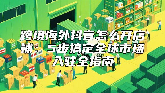 跨境海外抖音怎么开店铺：5步搞定全球市场入驻全指南