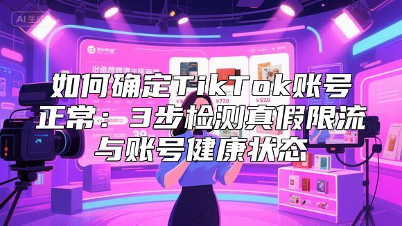 如何确定TikTok账号正常：3步检测真假限流与账号健康状态