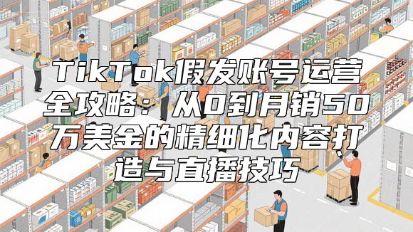 TikTok假发账号运营全攻略：从0到月销50万美金的精细化内容打造与直播技巧