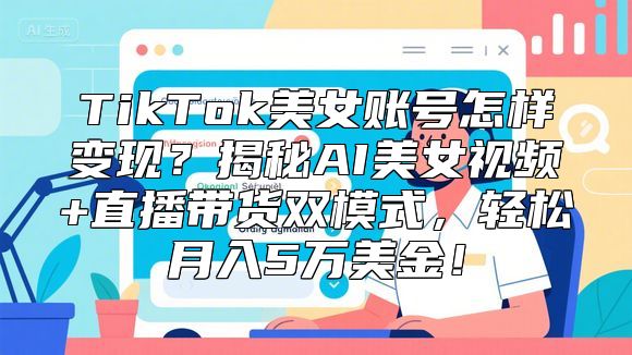 TikTok美女账号怎样变现？揭秘AI美女视频+直播带货双模式，轻松月入5万美金！