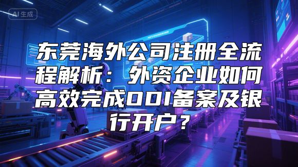 东莞海外公司注册全流程解析：外资企业如何高效完成ODI备案及银行开户？