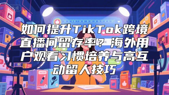 如何提升TikTok跨境直播间留存率？海外用户观看习惯培养与高互动留人技巧