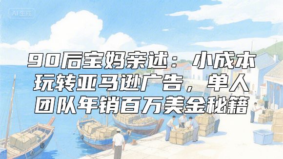 90后宝妈亲述：小成本玩转亚马逊广告，单人团队年销百万美金秘籍