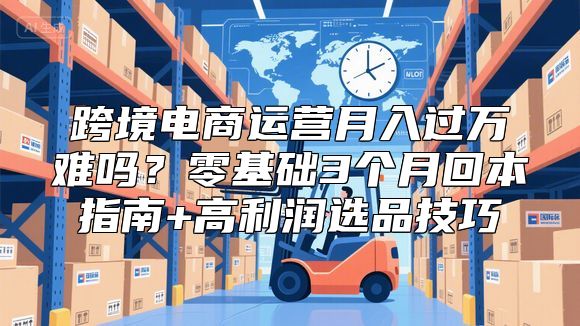 跨境电商运营月入过万难吗？零基础3个月回本指南+高利润选品技巧