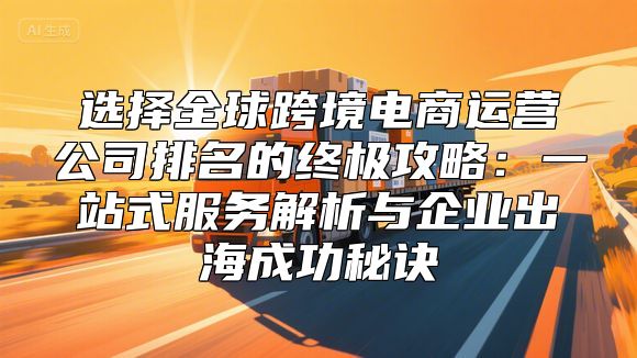 选择全球跨境电商运营公司排名的终极攻略：一站式服务解析与企业出海成功秘诀