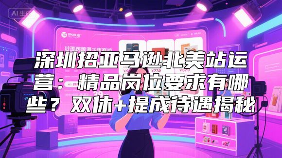 深圳招亚马逊北美站运营：精品岗位要求有哪些？双休+提成待遇揭秘