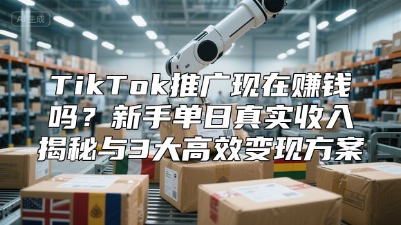 TikTok推广现在赚钱吗？新手单日真实收入揭秘与3大高效变现方案