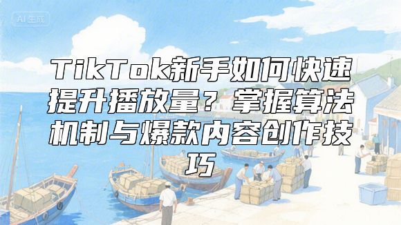 TikTok新手如何快速提升播放量？掌握算法机制与爆款内容创作技巧