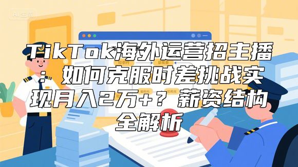 TikTok海外运营招主播：如何克服时差挑战实现月入2万+？薪资结构全解析