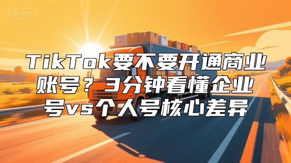 TikTok要不要开通商业账号？3分钟看懂企业号vs个人号核心差异