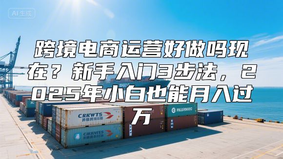 跨境电商运营好做吗现在？新手入门3步法，2025年小白也能月入过万
