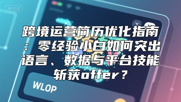 跨境运营简历优化指南：零经验小白如何突出语言、数据与平台技能斩获offer？