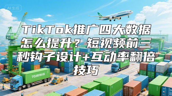 TikTok推广四大数据怎么提升？短视频前三秒钩子设计+互动率翻倍技巧