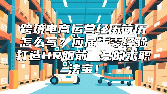 跨境电商运营经历简历怎么写？应届生零经验打造HR眼前一亮的求职法宝！