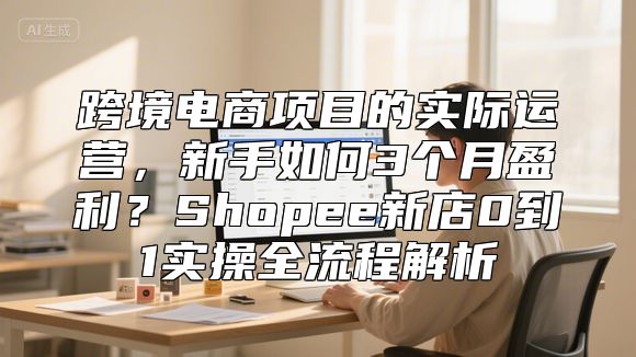 跨境电商项目的实际运营，新手如何3个月盈利？Shopee新店0到1实操全流程解析