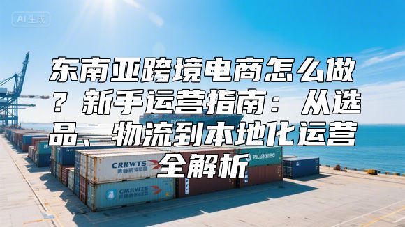 东南亚跨境电商怎么做？新手运营指南：从选品、物流到本地化运营全解析