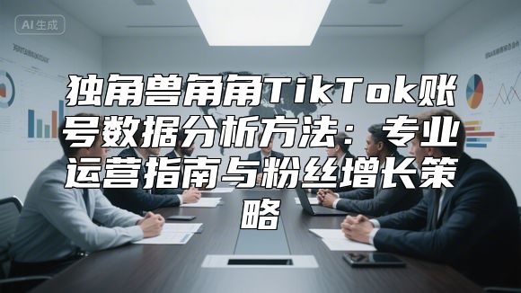 独角兽角角TikTok账号数据分析方法：专业运营指南与粉丝增长策略
