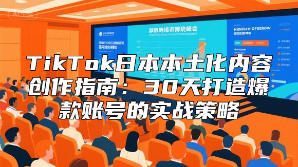 TikTok日本本土化内容创作指南：30天打造爆款账号的实战策略