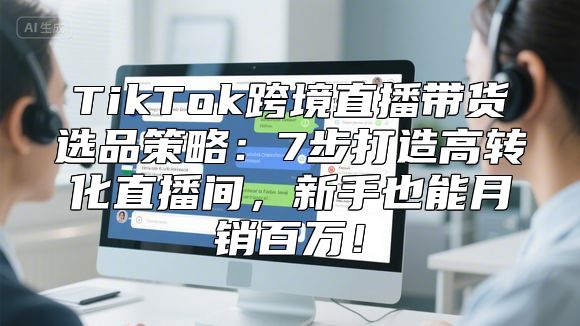 TikTok跨境直播带货选品策略：7步打造高转化直播间，新手也能月销百万！