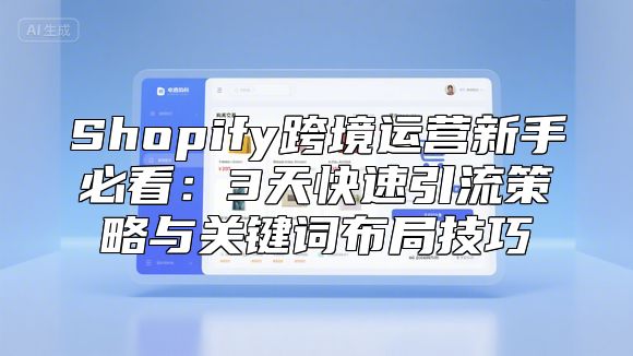Shopify跨境运营新手必看：3天快速引流策略与关键词布局技巧