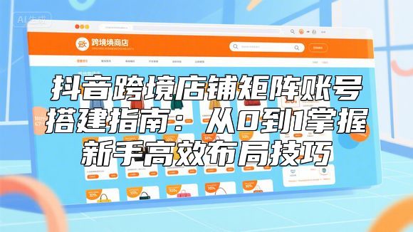 抖音跨境店铺矩阵账号搭建指南：从0到1掌握新手高效布局技巧