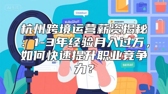 杭州跨境运营薪资揭秘：1-3年经验月入过万，如何快速提升职业竞争力？